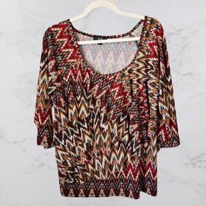 **3 For $11.00***AGB Ruffled Front Top Large FALL Colors